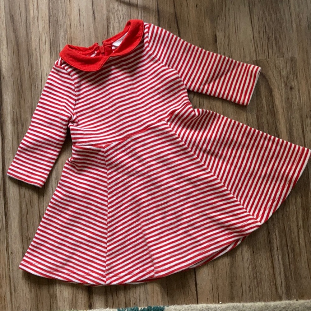 Mini boden red and white striped dress